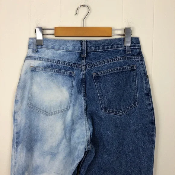 Vintage Two Tone Tie Dye High Waisted Denim Jeans Sz 27 - Picture 8 of 11